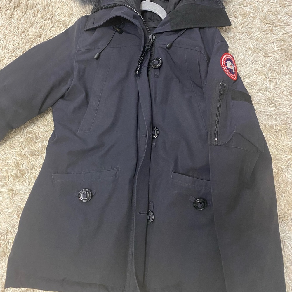 Canada Goose navy women’s jacket with navy fur